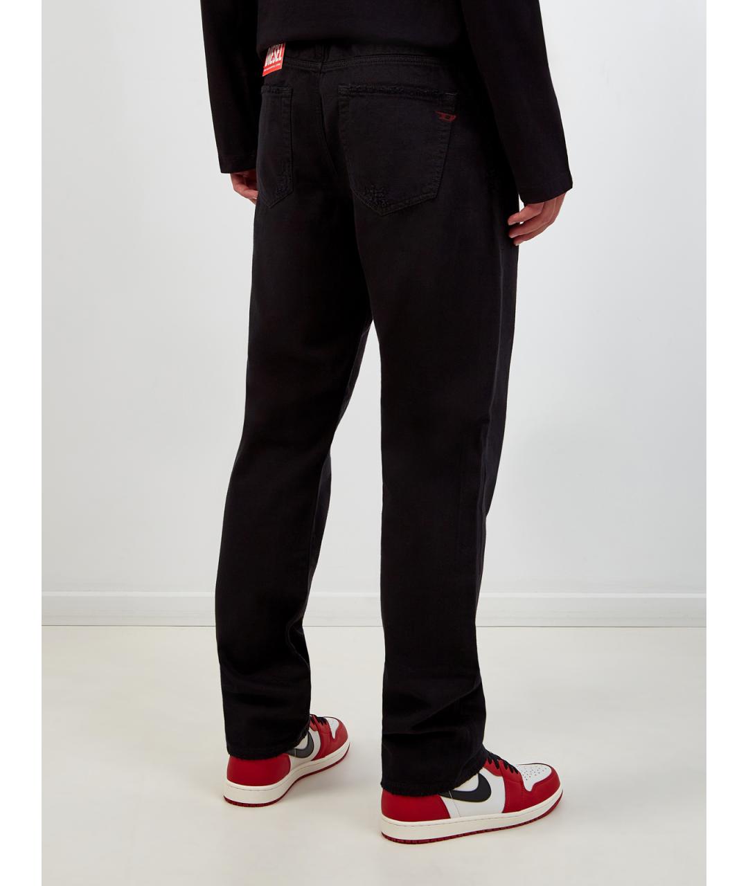 DIESEL Черные хлопковые прямые джинсы, фото 4