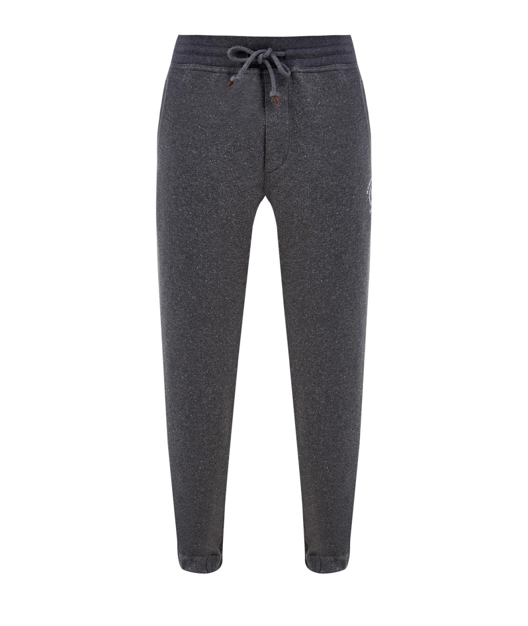 BRUNELLO CUCINELLI Серые хлопковые повседневные брюки, фото 1