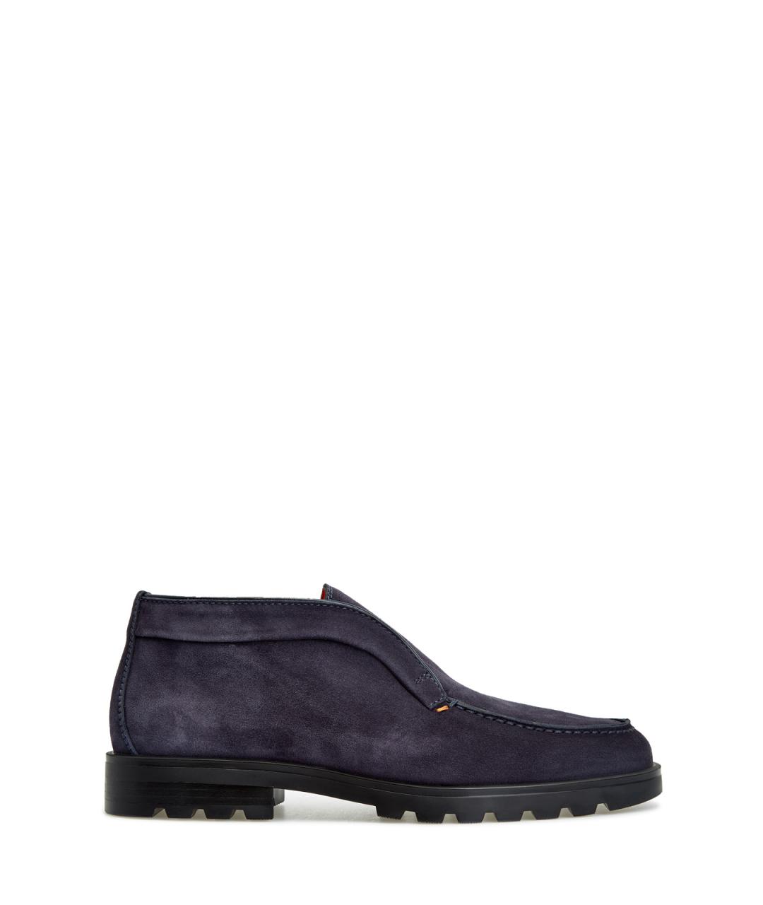 SANTONI Темно-синие замшевые лоферы, фото 6