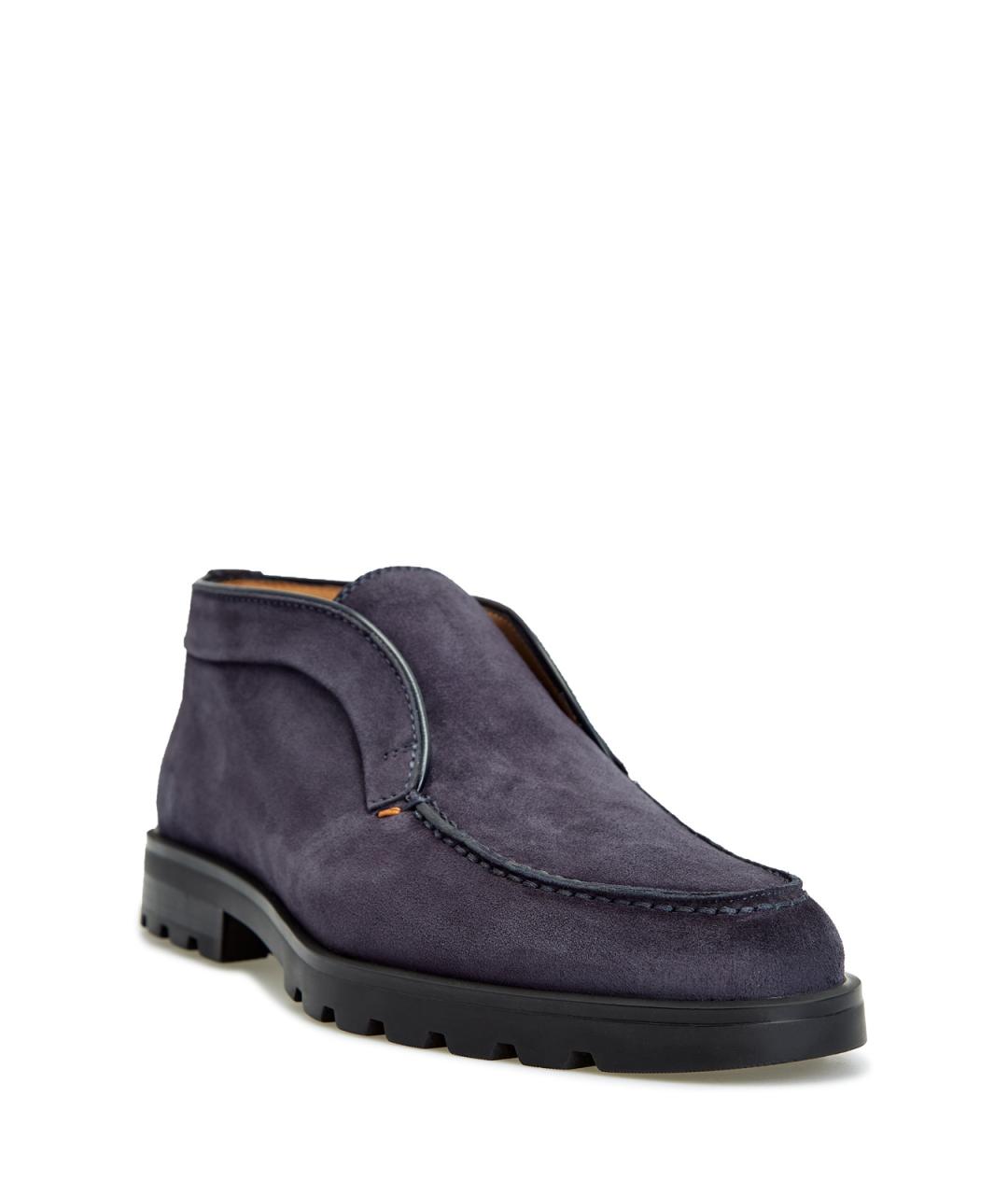 SANTONI Темно-синие замшевые лоферы, фото 2