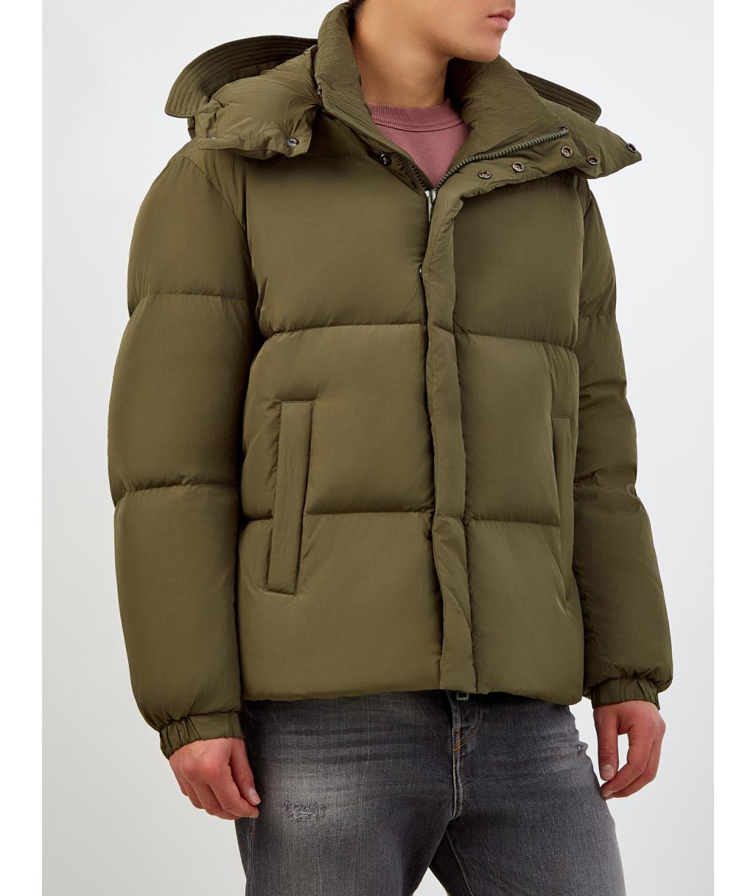 DIESEL Зеленый полиамидовый пуховик, фото 3