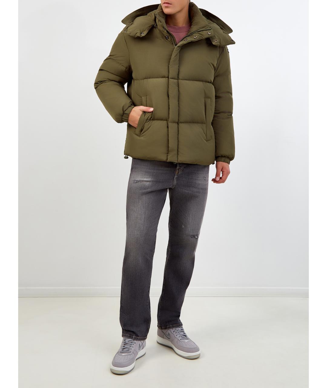 DIESEL Зеленый полиамидовый пуховик, фото 2