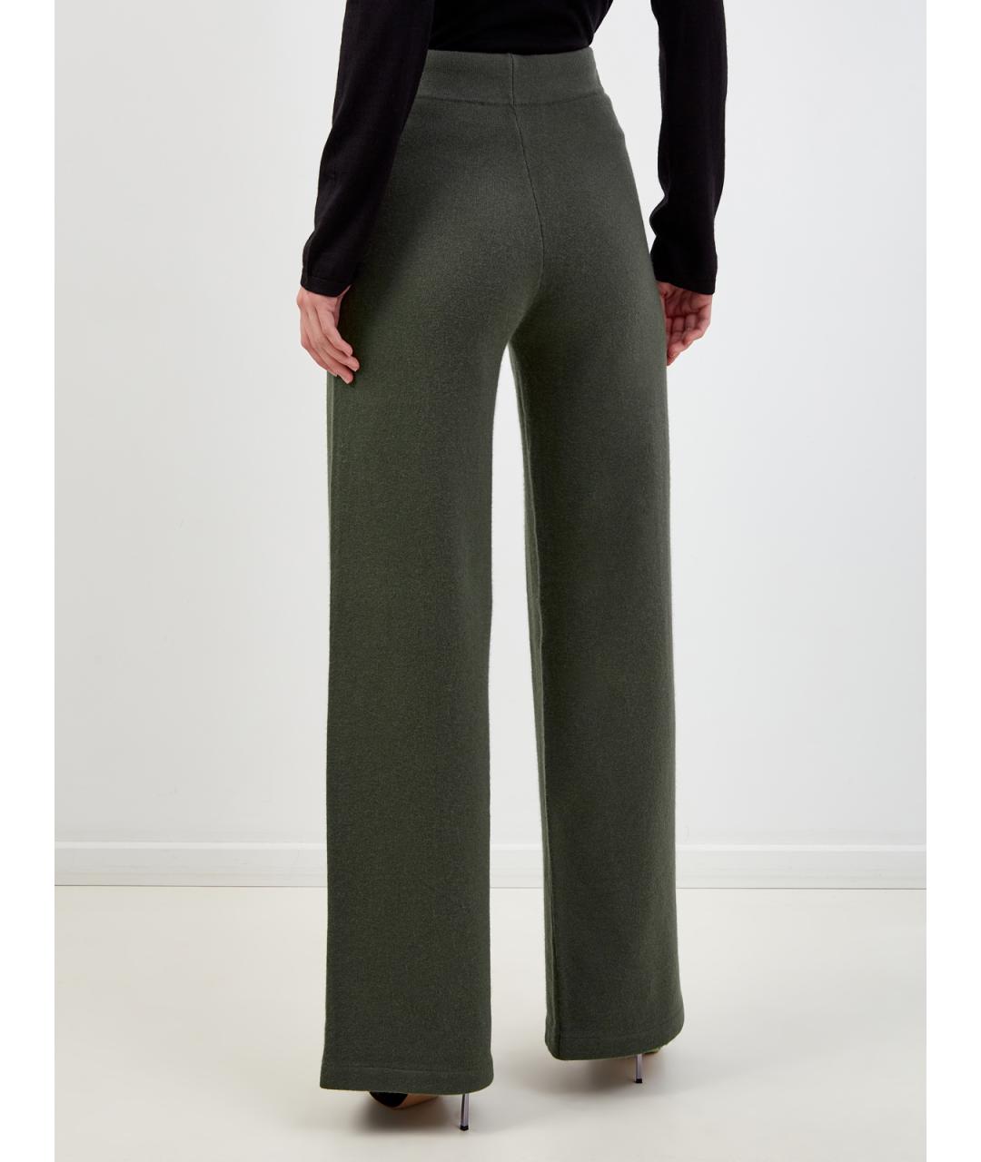 YVES SALOMON Зеленые полиамидовые прямые брюки, фото 4