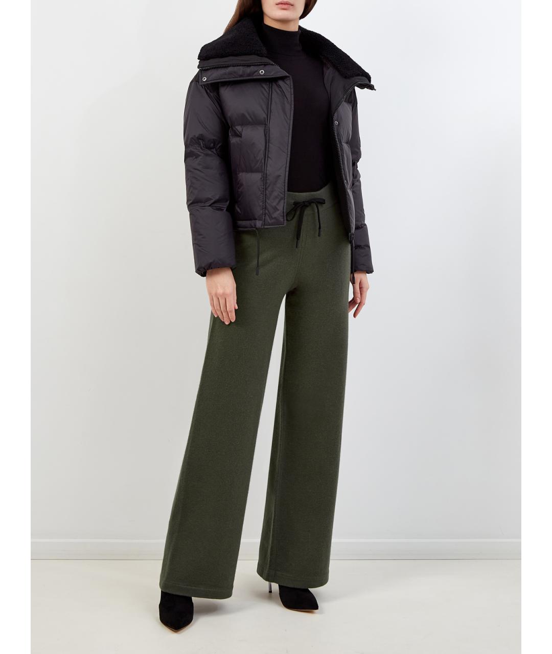 YVES SALOMON Зеленые полиамидовые прямые брюки, фото 2