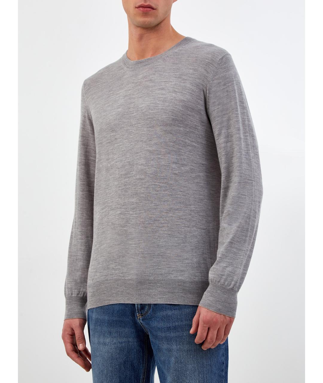 BRUNELLO CUCINELLI Серый шерстяной джемпер / свитер, фото 3