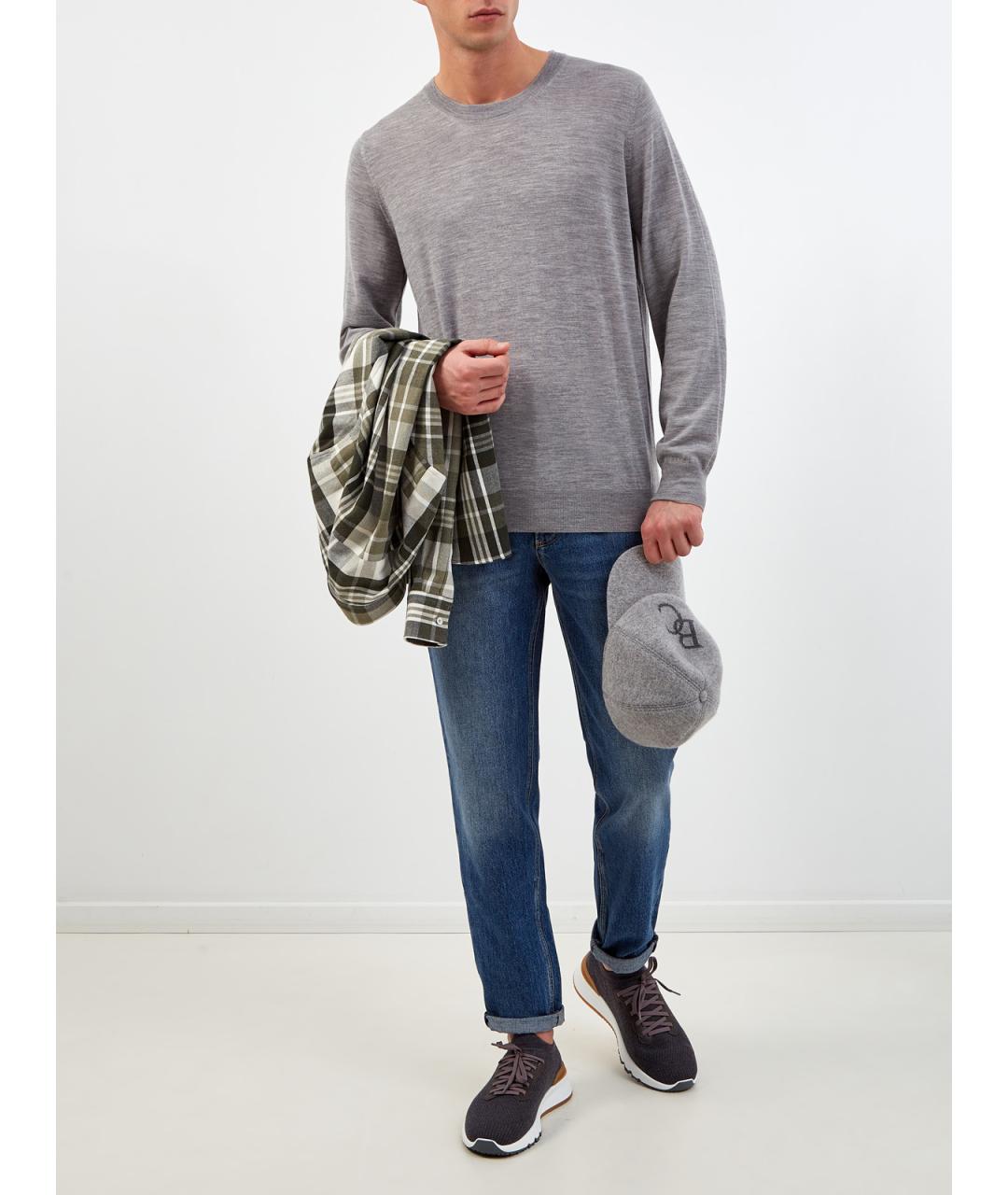 BRUNELLO CUCINELLI Серый шерстяной джемпер / свитер, фото 2