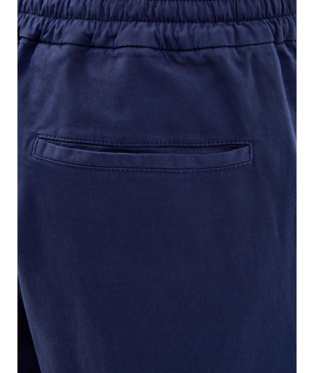 CANALI Синие хлопковые повседневные брюки, фото 5
