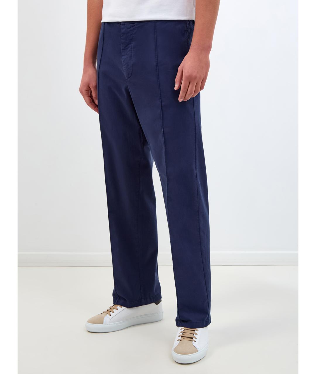 CANALI Синие хлопковые повседневные брюки, фото 3
