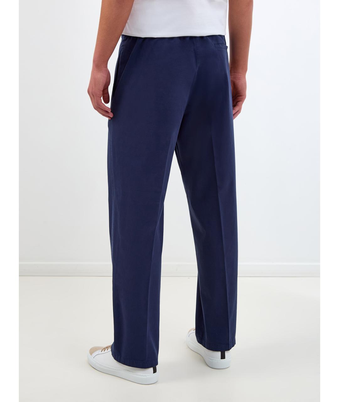 CANALI Синие хлопковые повседневные брюки, фото 4