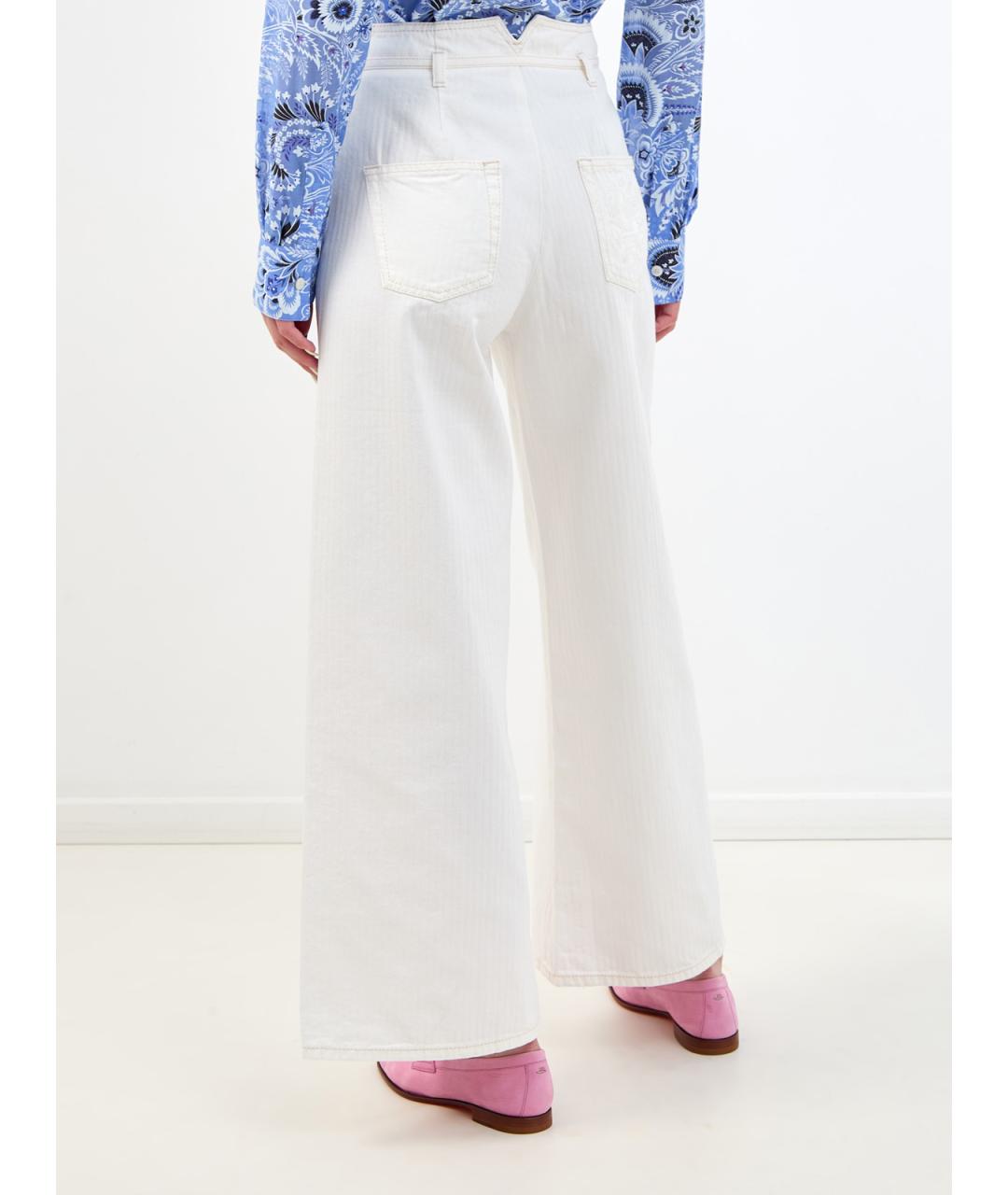 ETRO Белые хлопковые джинсы клеш, фото 4