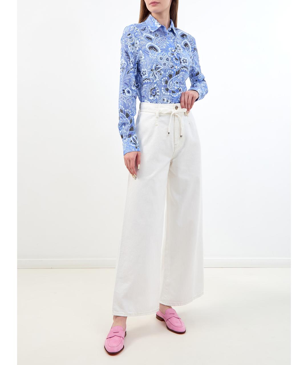 ETRO Белые хлопковые джинсы клеш, фото 2