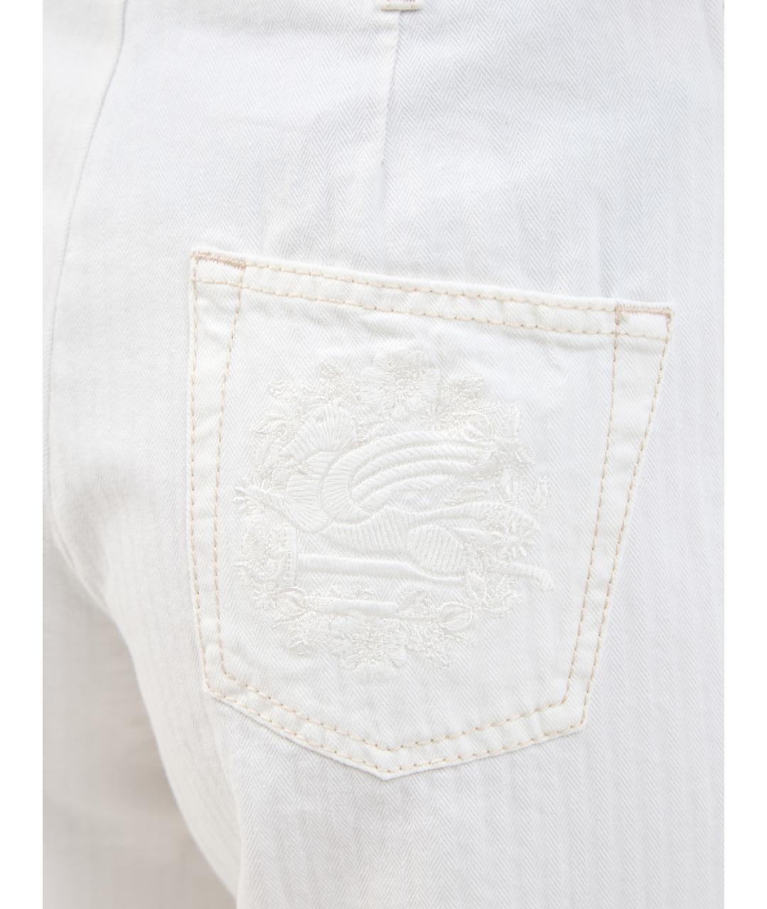 ETRO Белые хлопковые джинсы клеш, фото 5