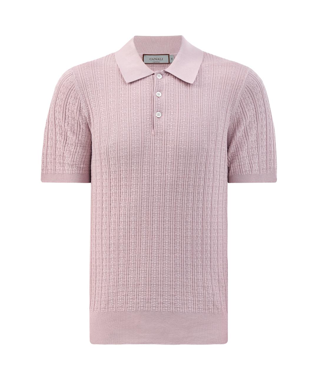CANALI Розовое хлопковое поло с коротким рукавом, фото 1