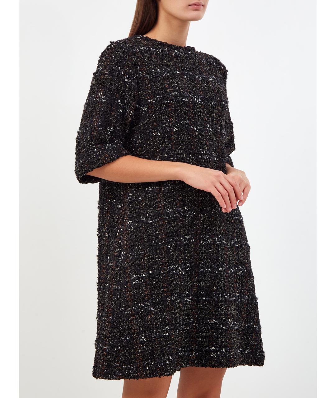 FABIANA FILIPPI Черное полиэстеровое повседневное платье, фото 3