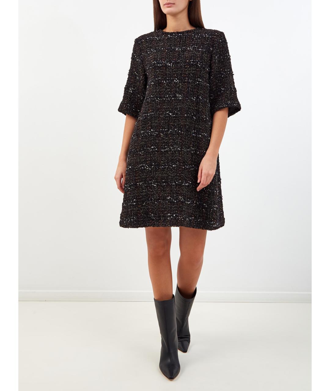 FABIANA FILIPPI Черное полиэстеровое повседневное платье, фото 2