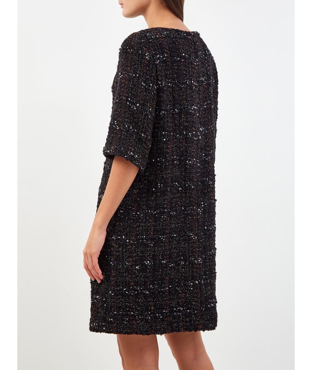 FABIANA FILIPPI Черное полиэстеровое повседневное платье, фото 4