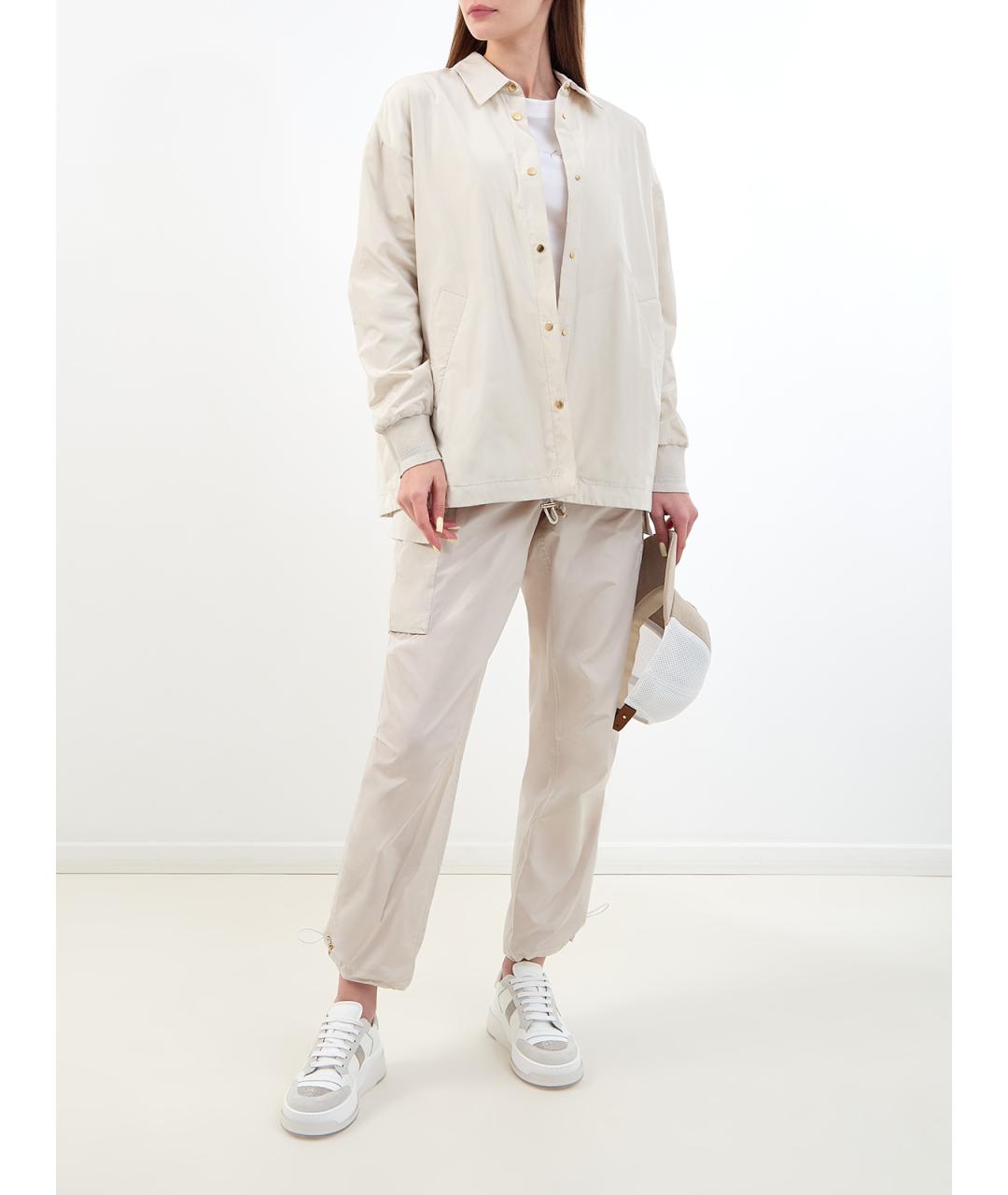 LORENA ANTONIAZZI Бежевая полиэстеровая куртка, фото 2