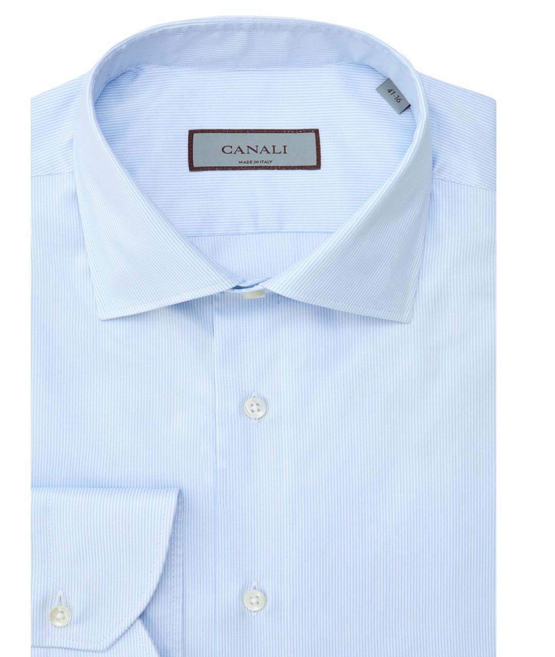 CANALI Голубая хлопковая кэжуал рубашка, фото 2