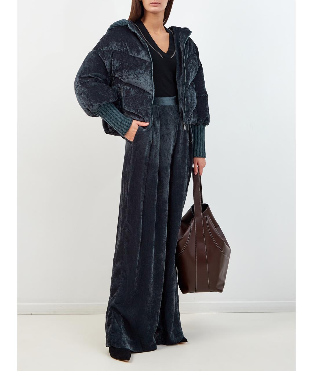 FABIANA FILIPPI Зеленый вискозный пуховик, фото 2