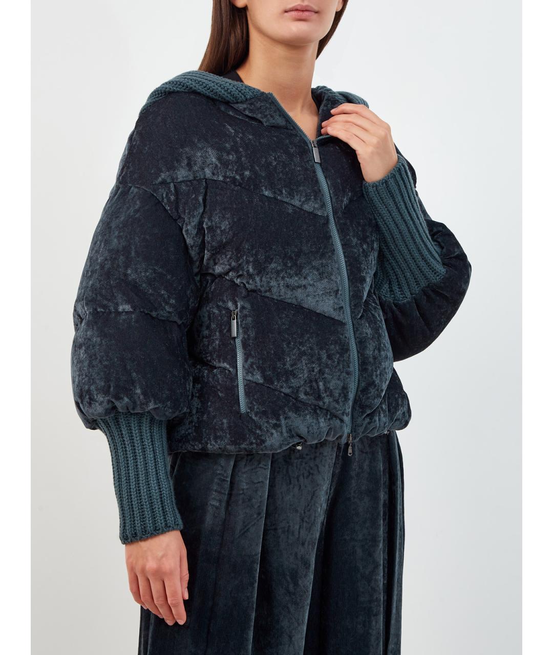 FABIANA FILIPPI Зеленый вискозный пуховик, фото 3