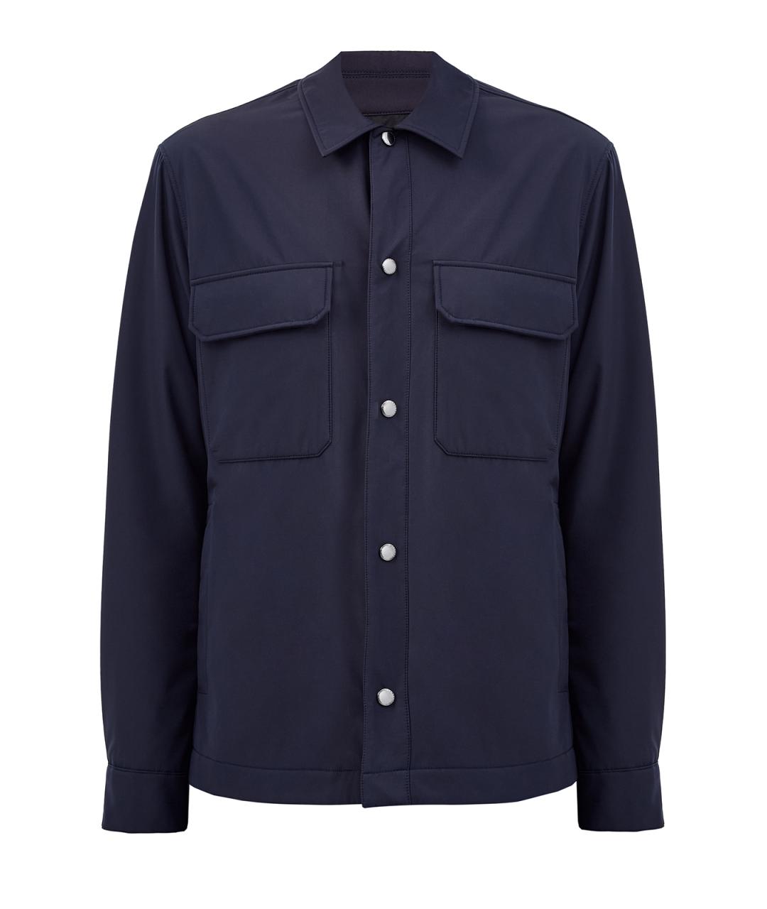 CANALI Темно-синяя полиэстеровая куртка, фото 1