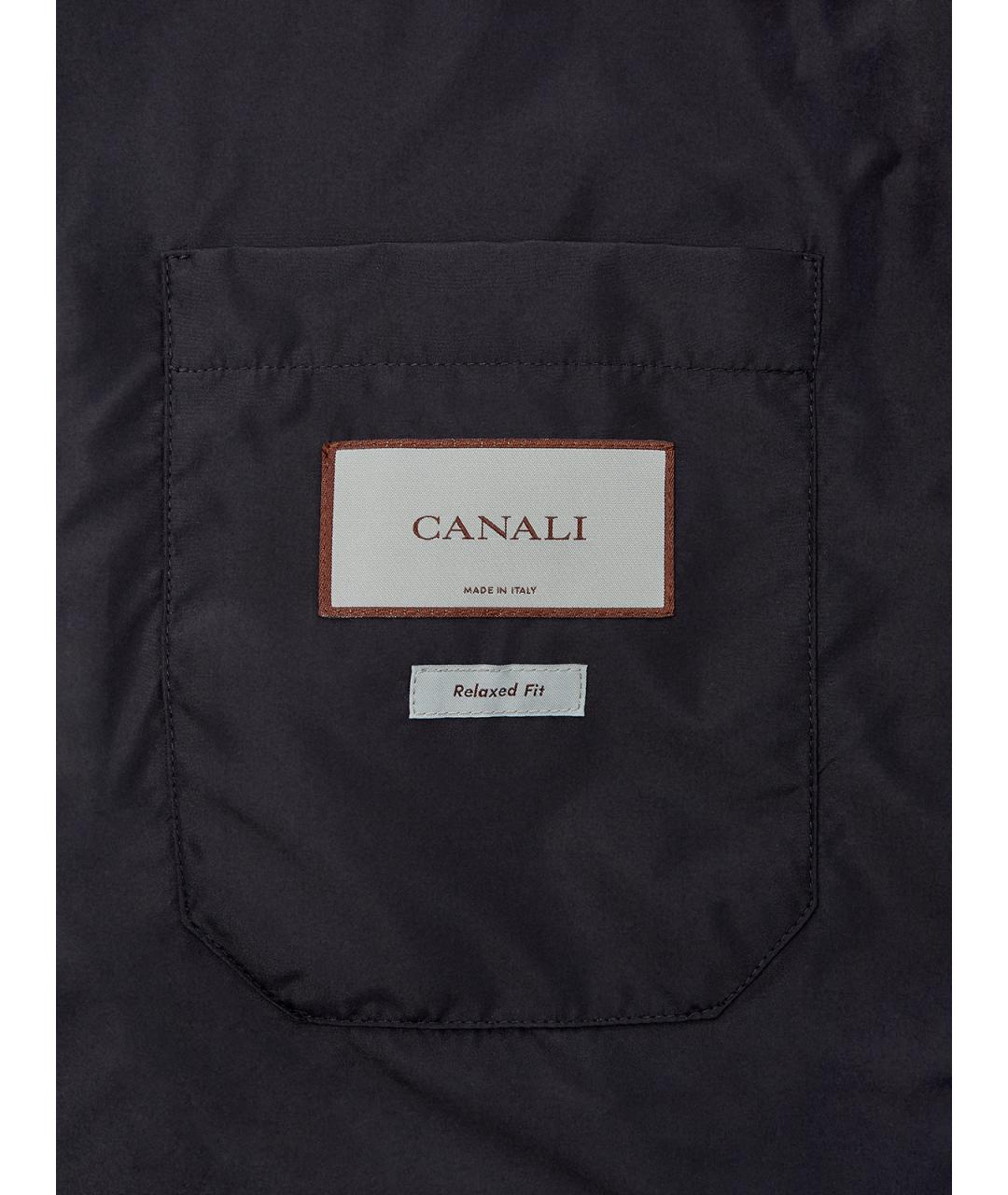 CANALI Темно-синяя полиэстеровая куртка, фото 6