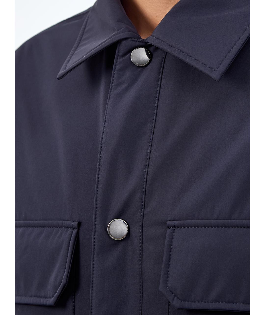 CANALI Темно-синяя полиэстеровая куртка, фото 5