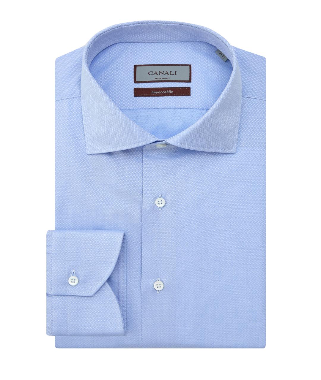 CANALI Голубая хлопковая классическая рубашка, фото 1
