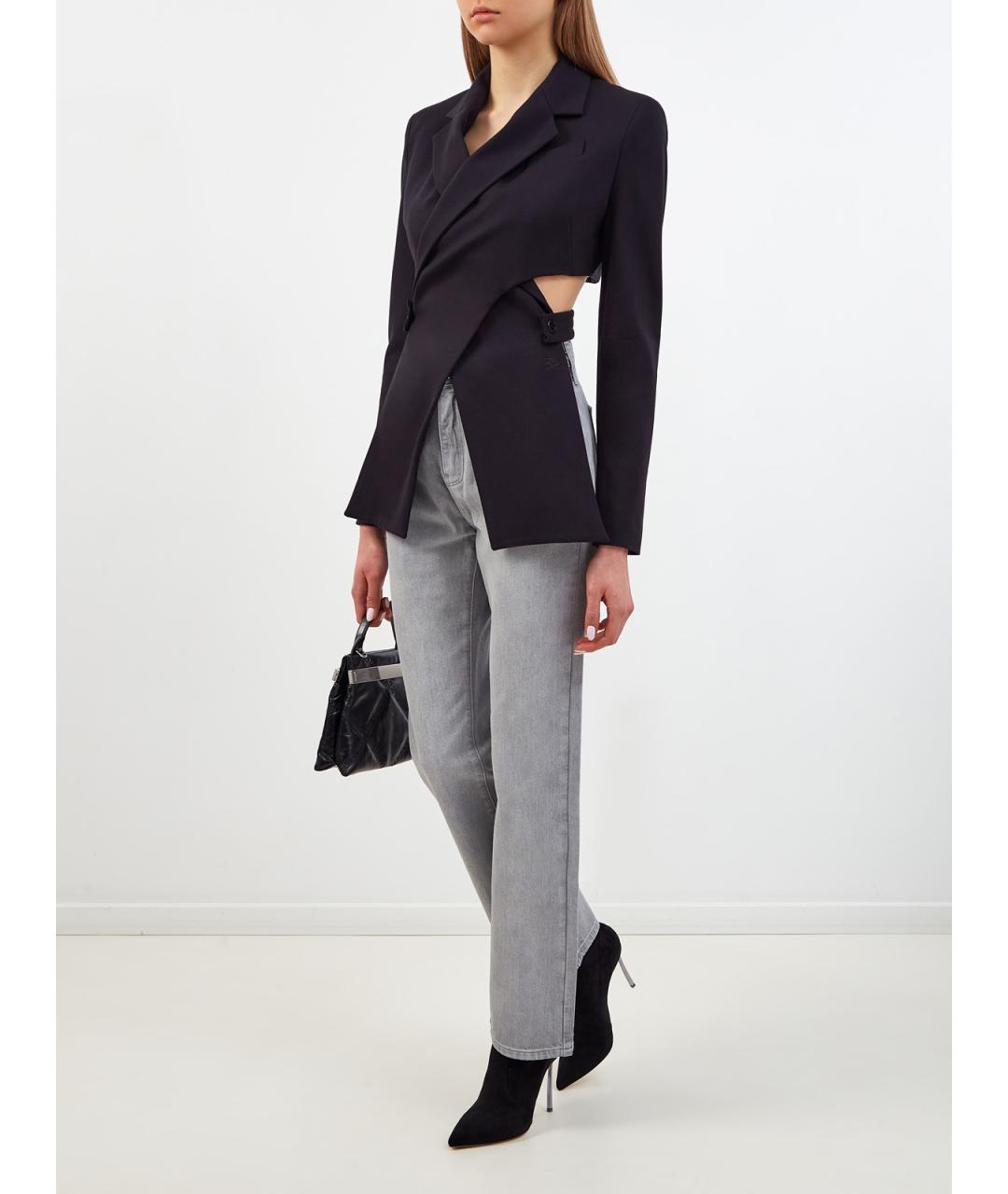 KARL LAGERFELD Серые хлопковые прямые джинсы, фото 2