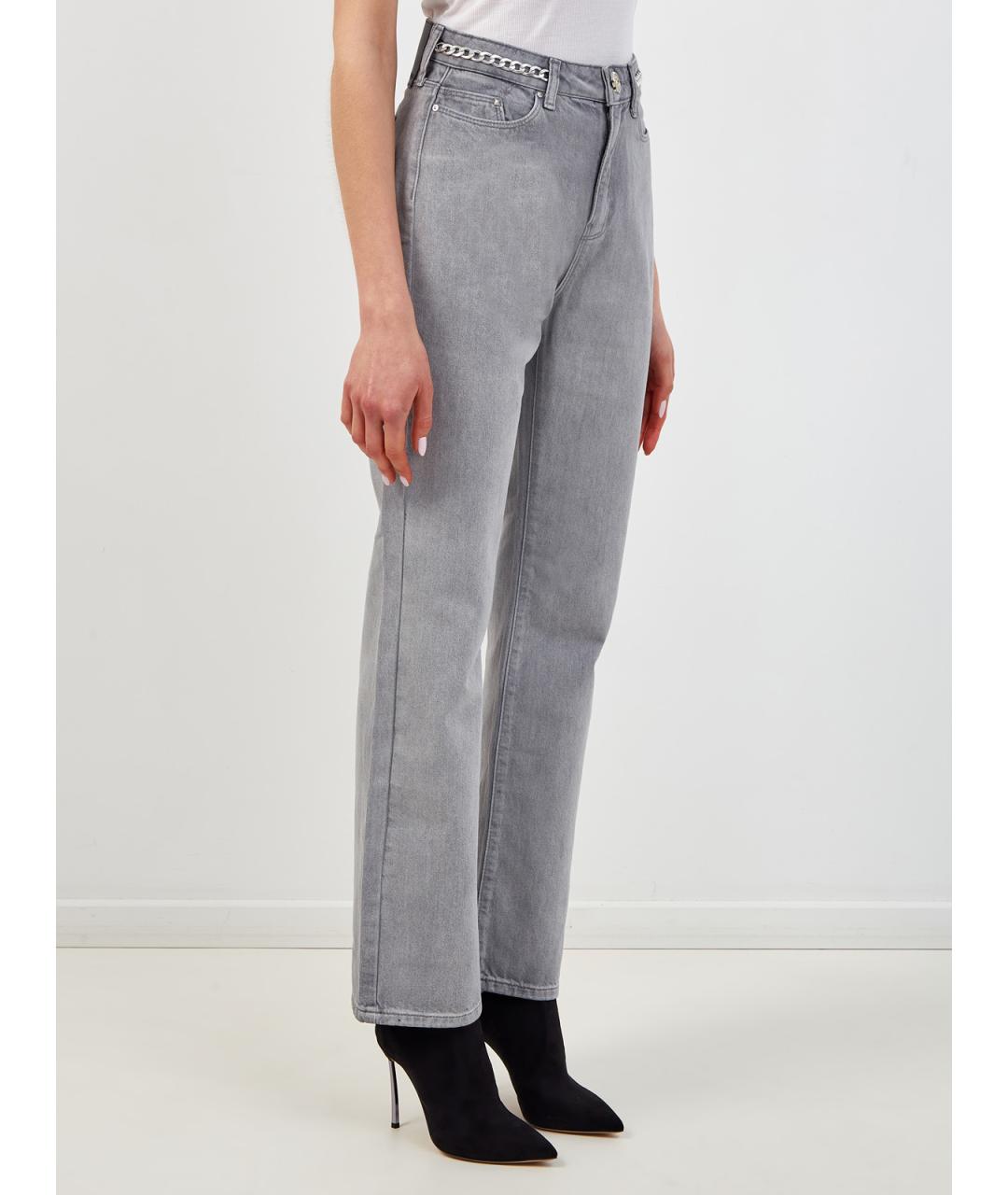 KARL LAGERFELD Серые хлопковые прямые джинсы, фото 3