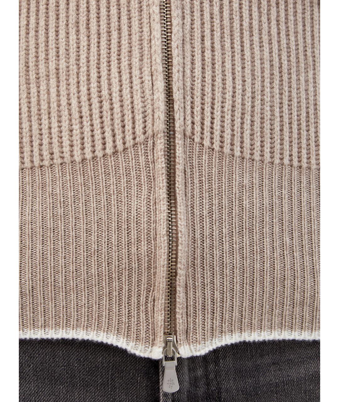 ELEVENTY Бежевый шерстяной кардиган, фото 5
