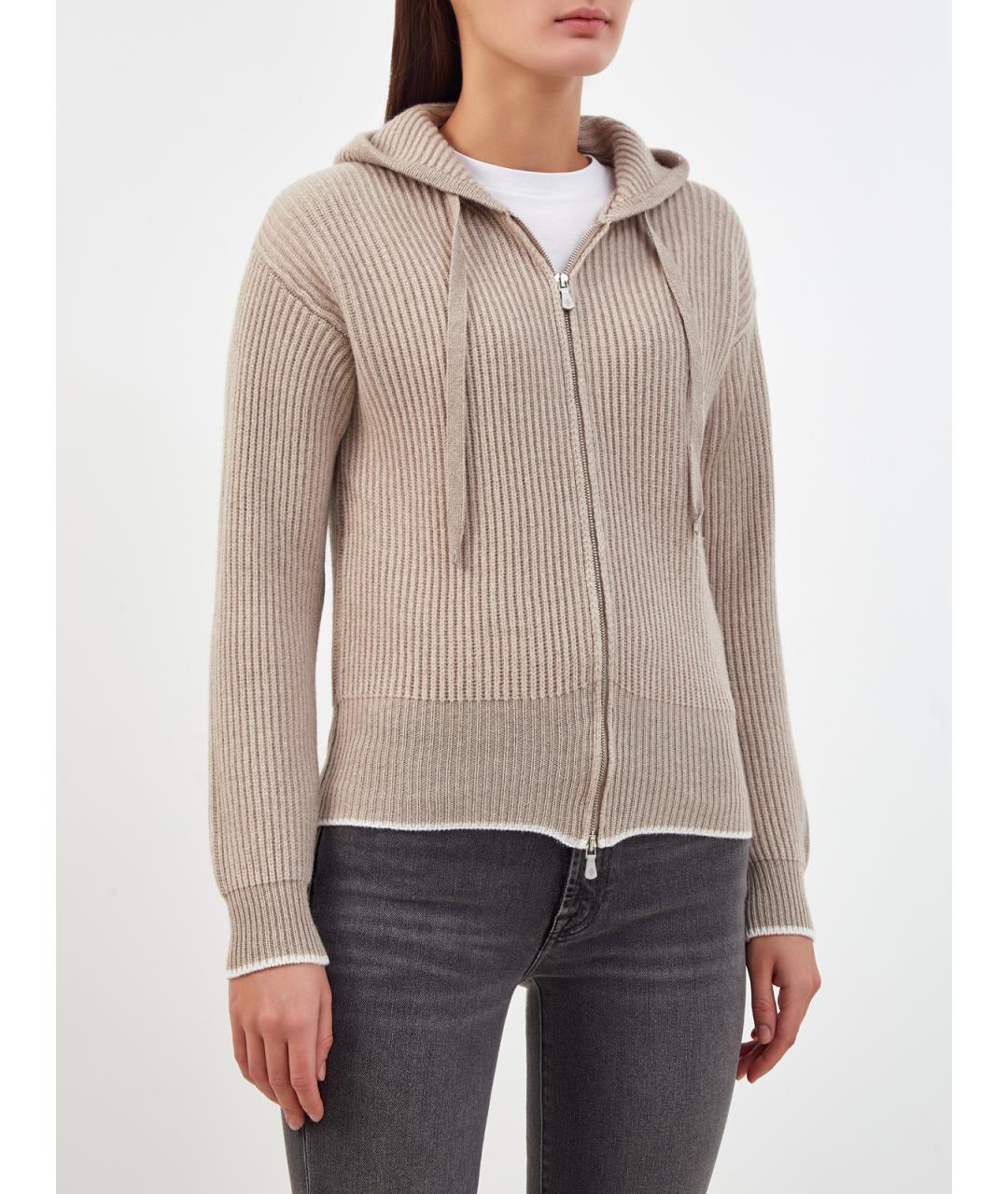 ELEVENTY Бежевый шерстяной кардиган, фото 3