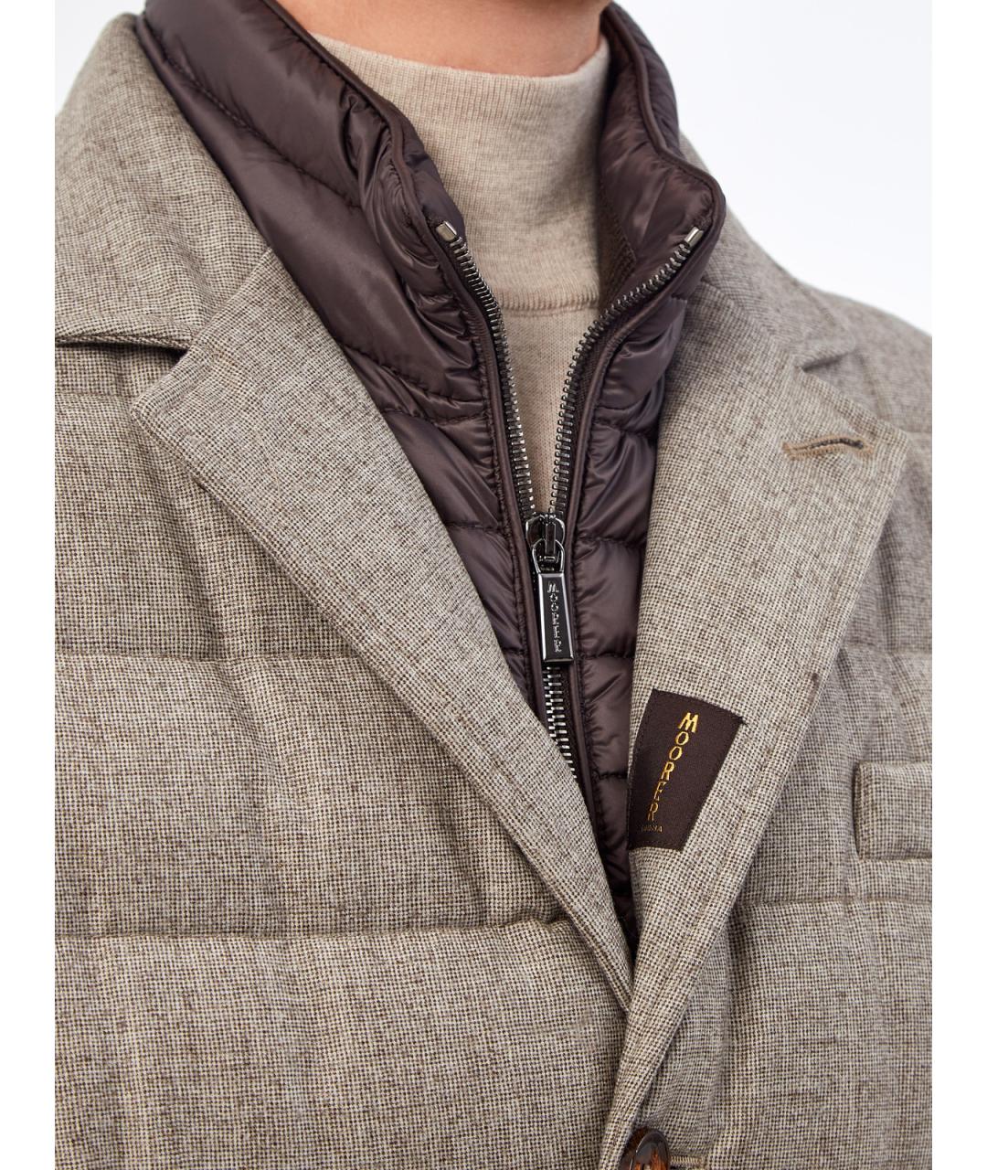 MOORER Бежевый шерстяной пуховик, фото 5