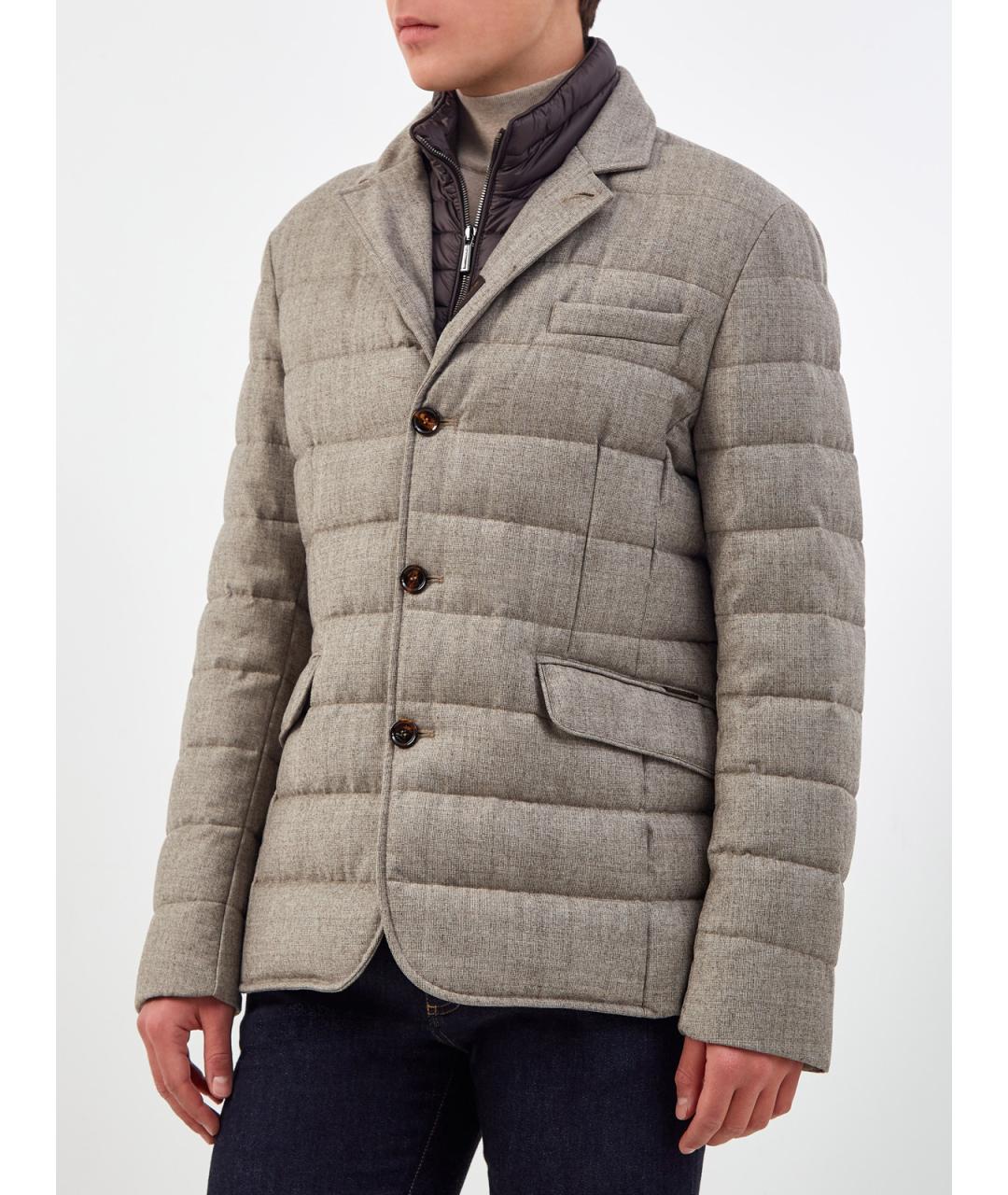 MOORER Бежевый шерстяной пуховик, фото 3