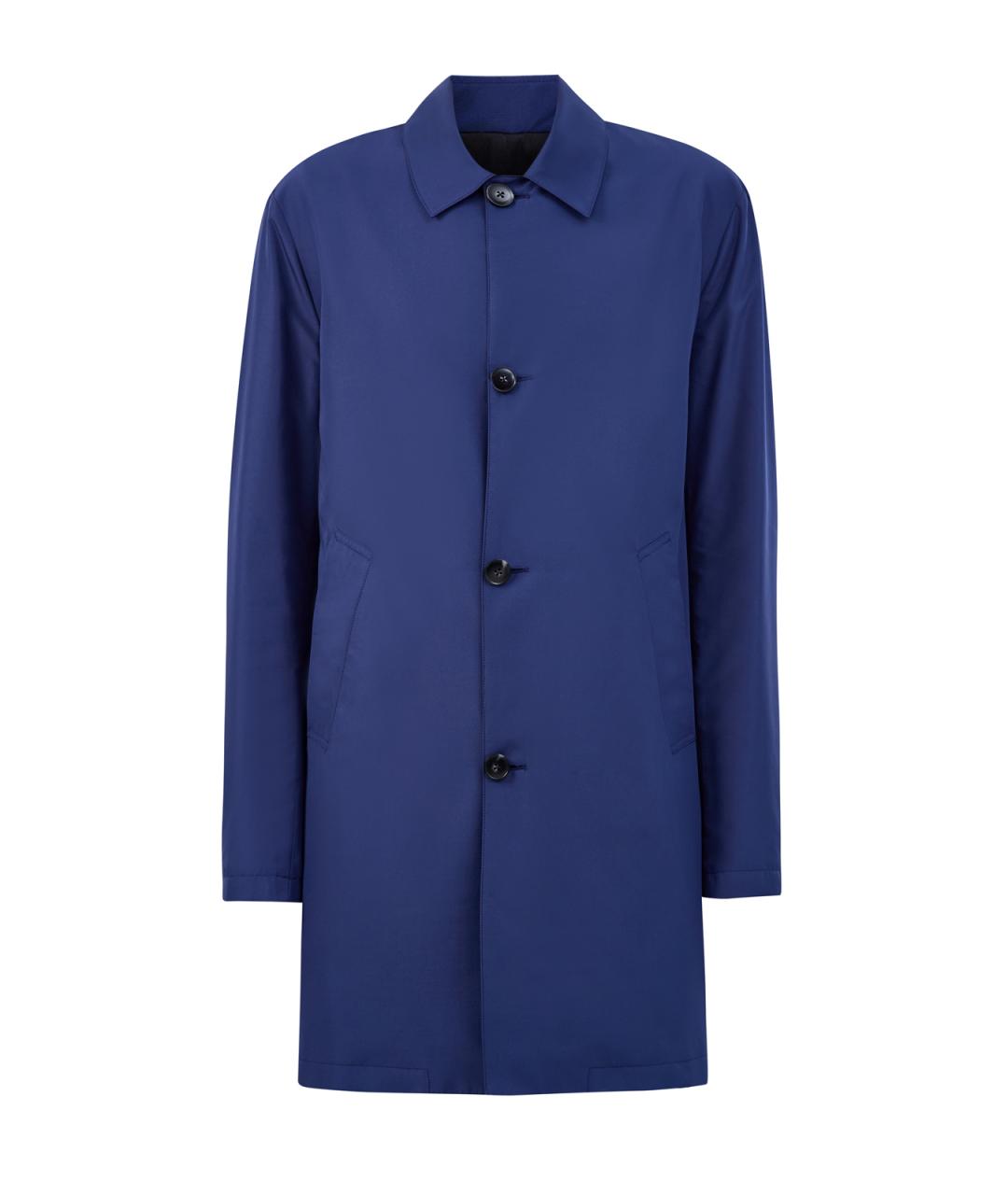 CANALI Синий полиэстеровый тренч / плащ, фото 1