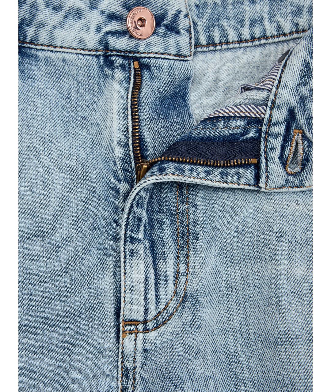 BRUNELLO CUCINELLI Голубые хлопковые джинсы слим, фото 7