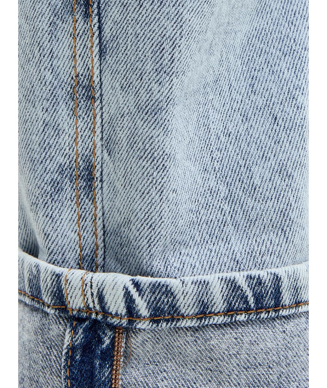 BRUNELLO CUCINELLI Голубые хлопковые джинсы слим, фото 6