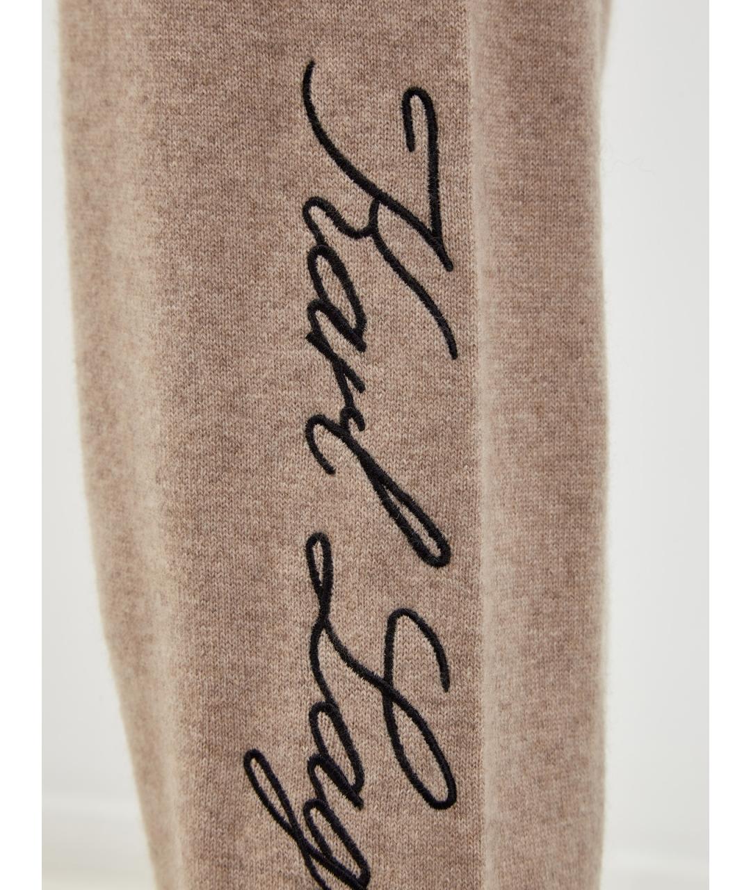 KARL LAGERFELD Бежевые кашемировые прямые брюки, фото 5