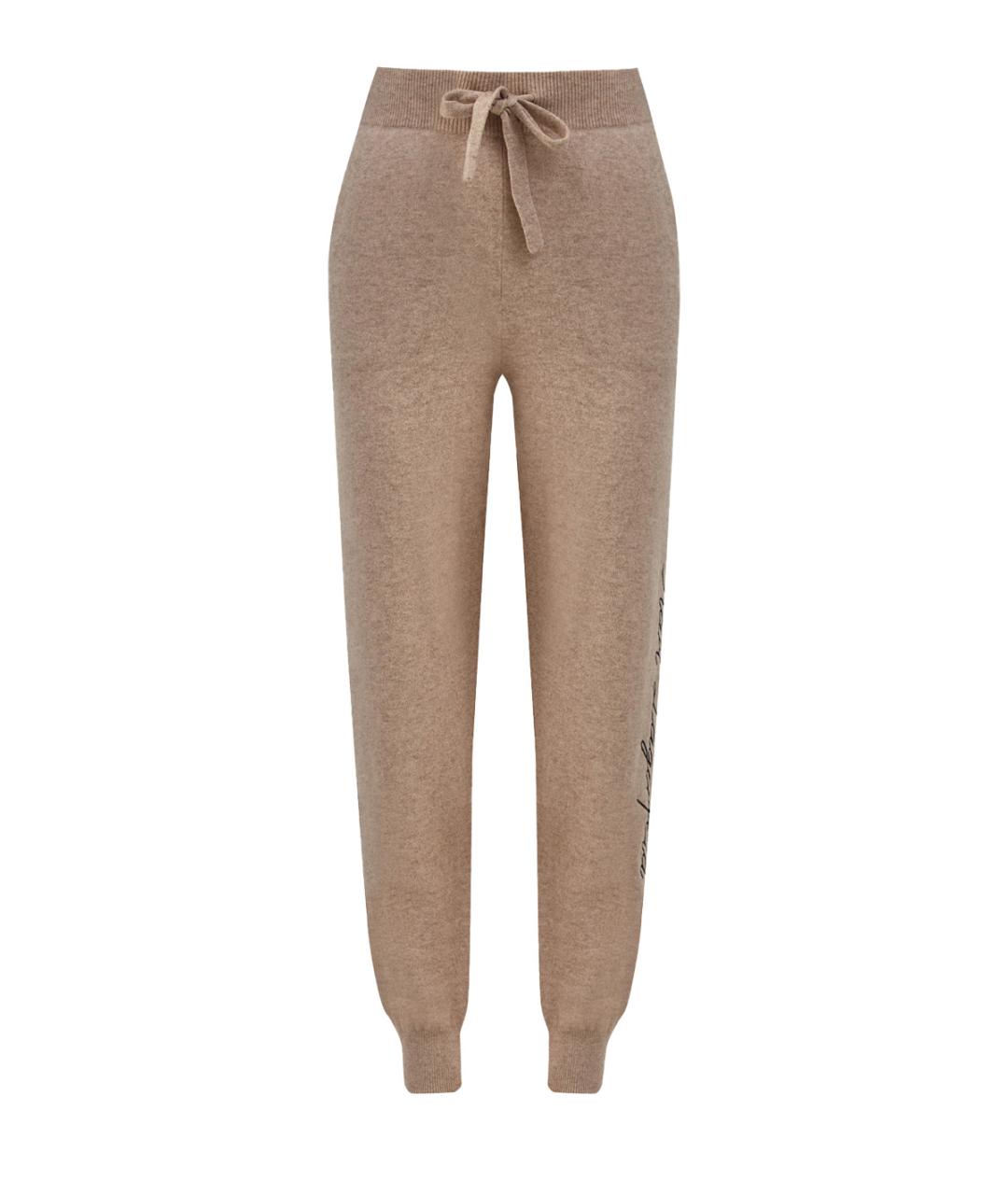 KARL LAGERFELD Бежевые кашемировые прямые брюки, фото 1