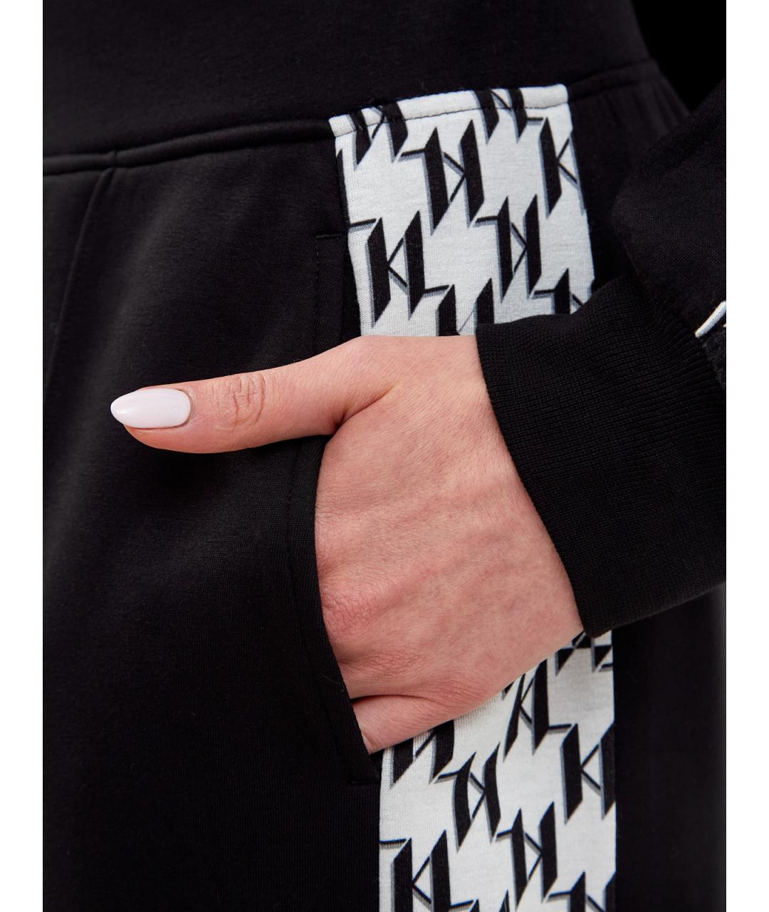 KARL LAGERFELD Черные вискозные прямые брюки, фото 5