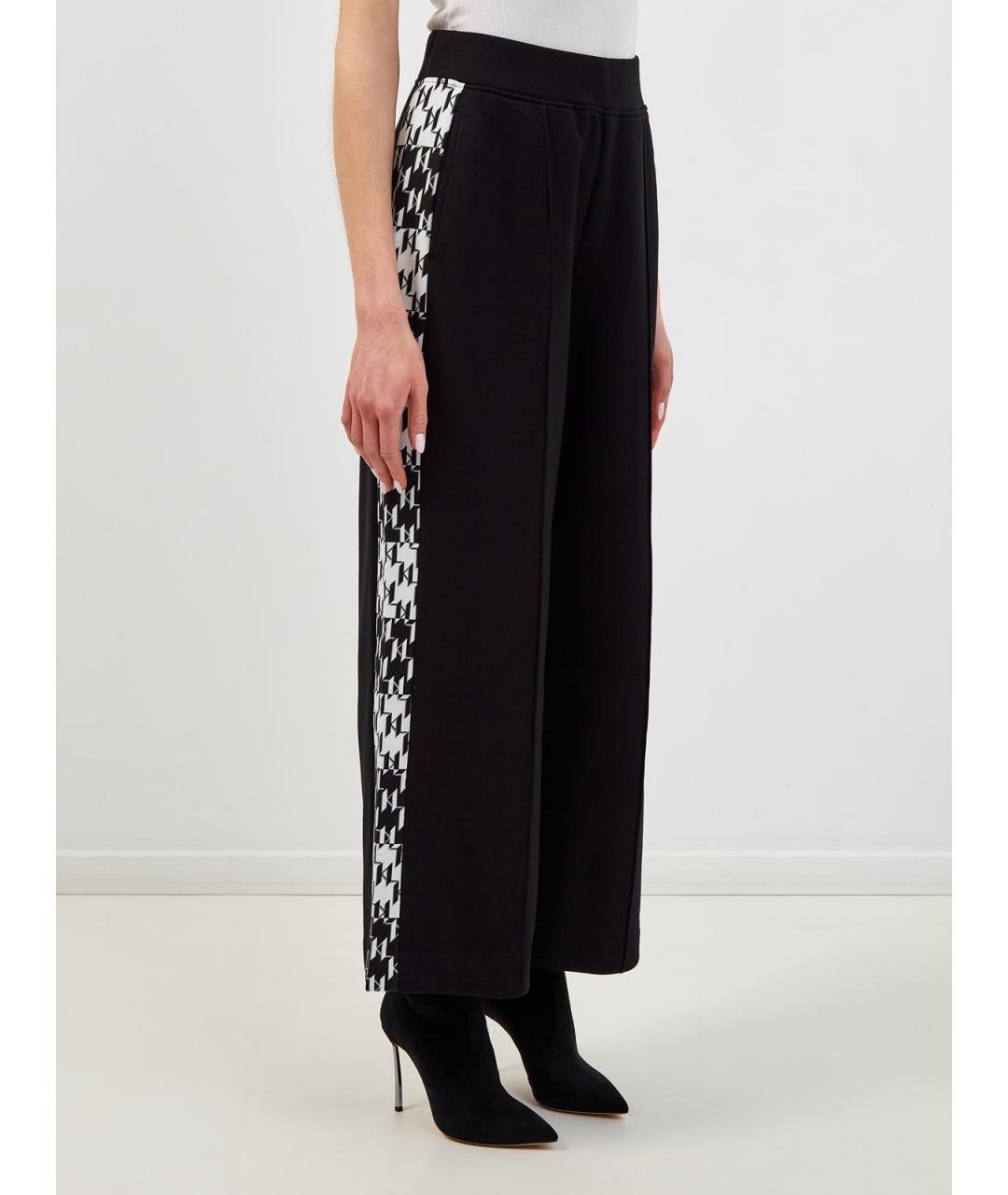 KARL LAGERFELD Черные вискозные прямые брюки, фото 3