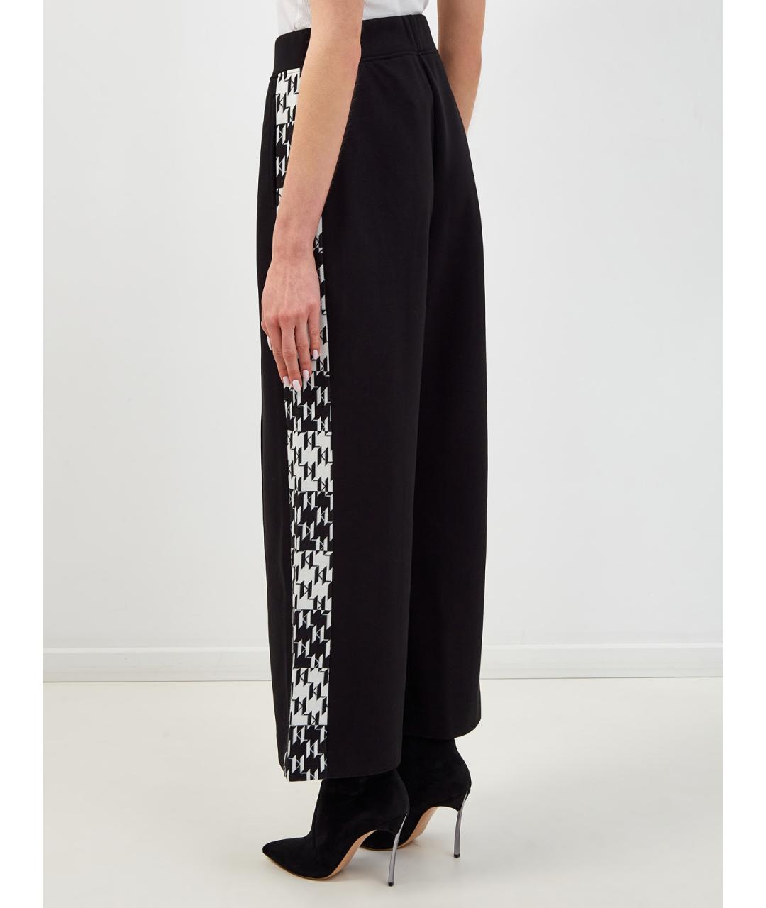 KARL LAGERFELD Черные вискозные прямые брюки, фото 4