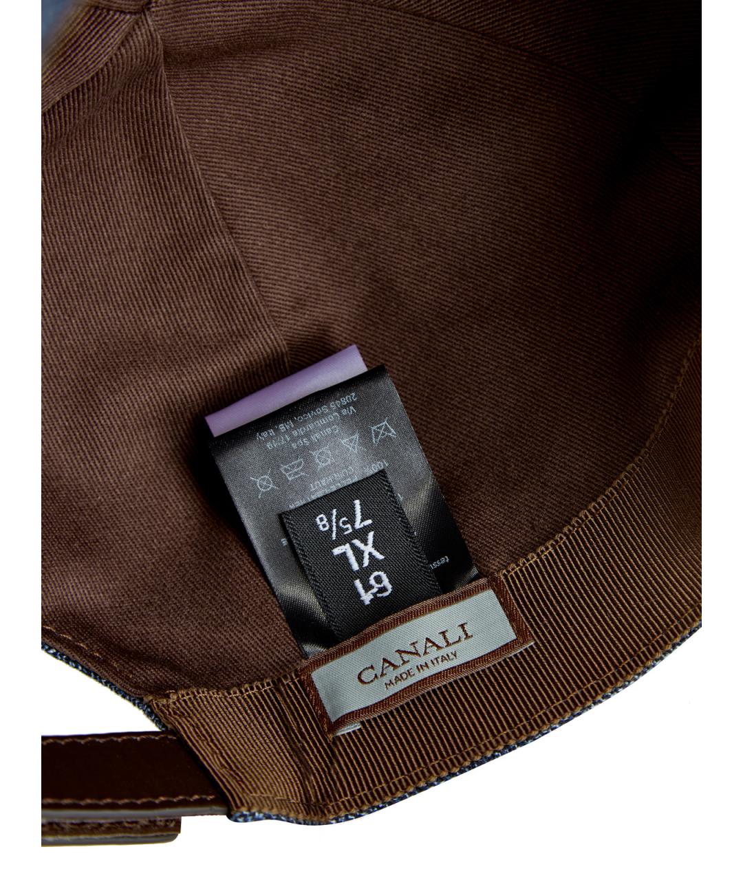 CANALI Синяя льняная кепка/бейсболка, фото 6