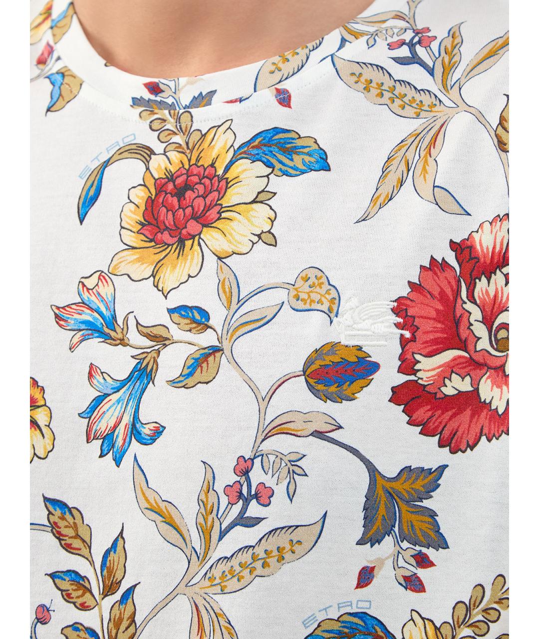 ETRO Белая хлопковая футболка, фото 5