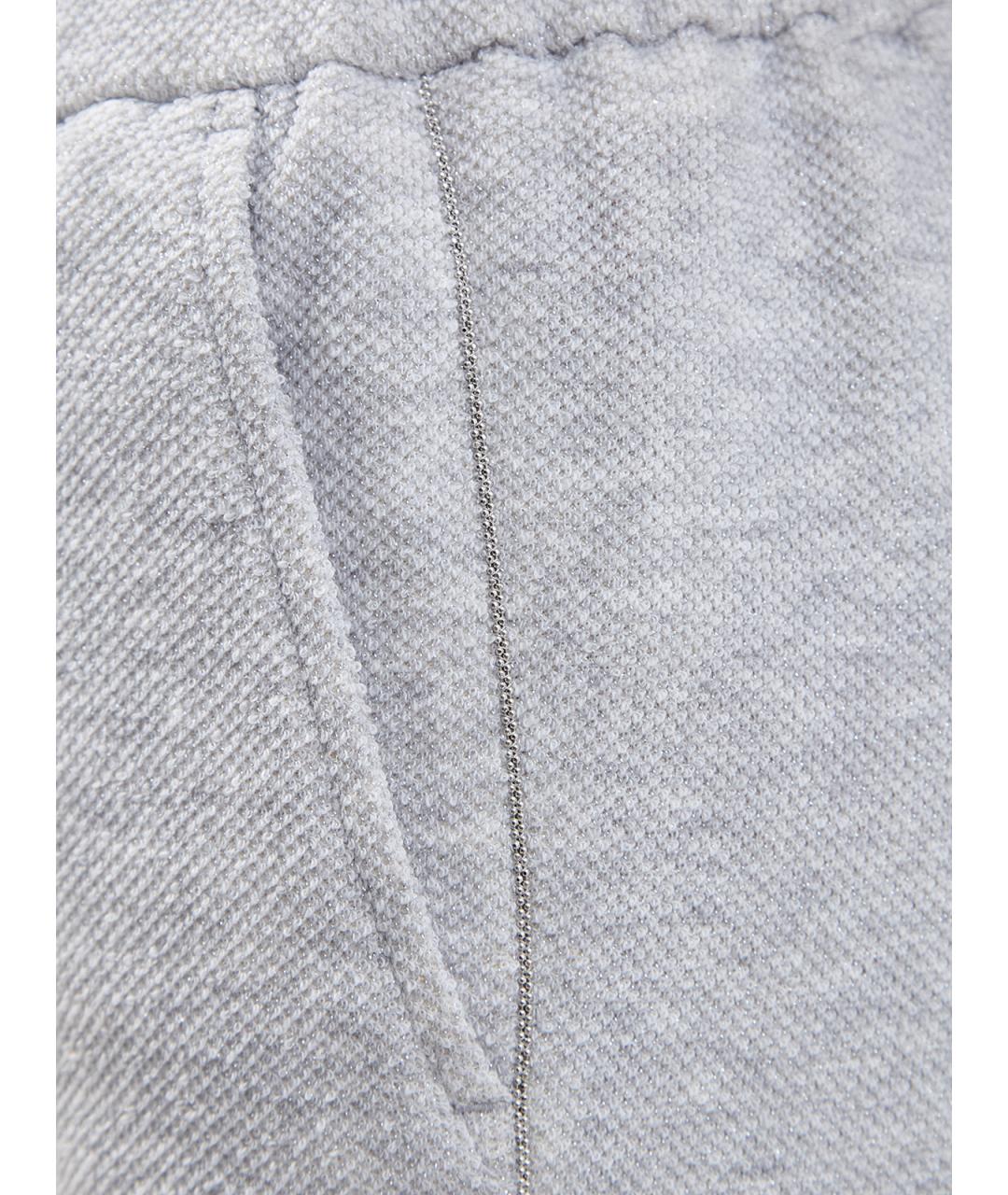 PESERICO Серые хлопковые прямые брюки, фото 5