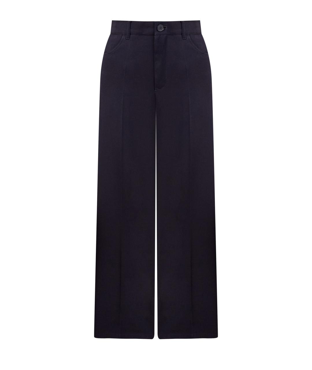 JIL SANDER Темно-синие шерстяные прямые брюки, фото 1