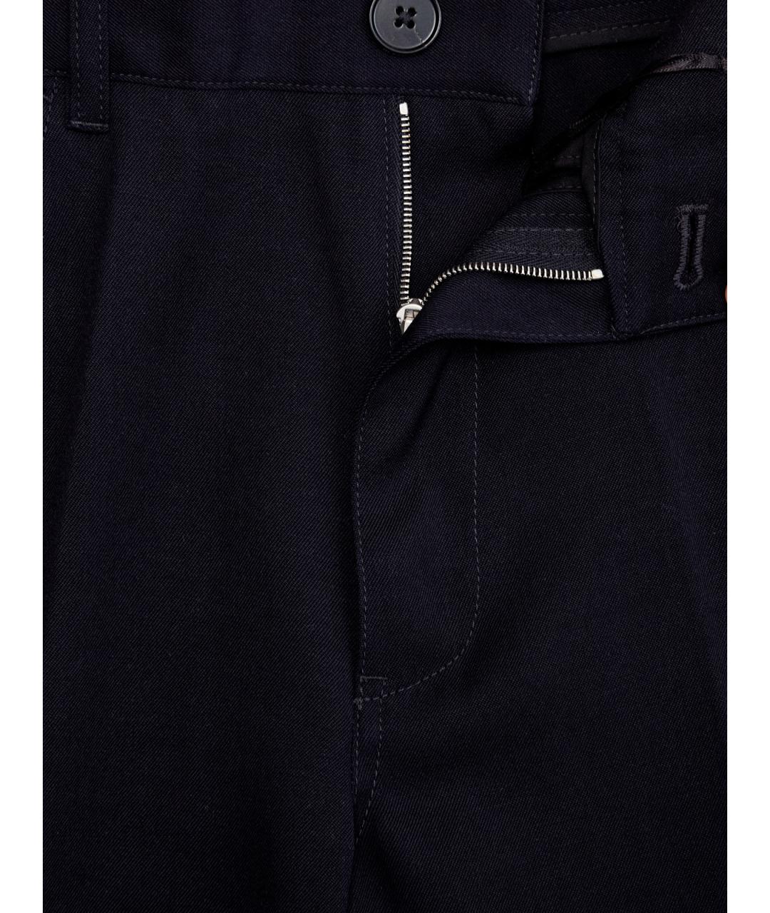 JIL SANDER Темно-синие шерстяные прямые брюки, фото 6