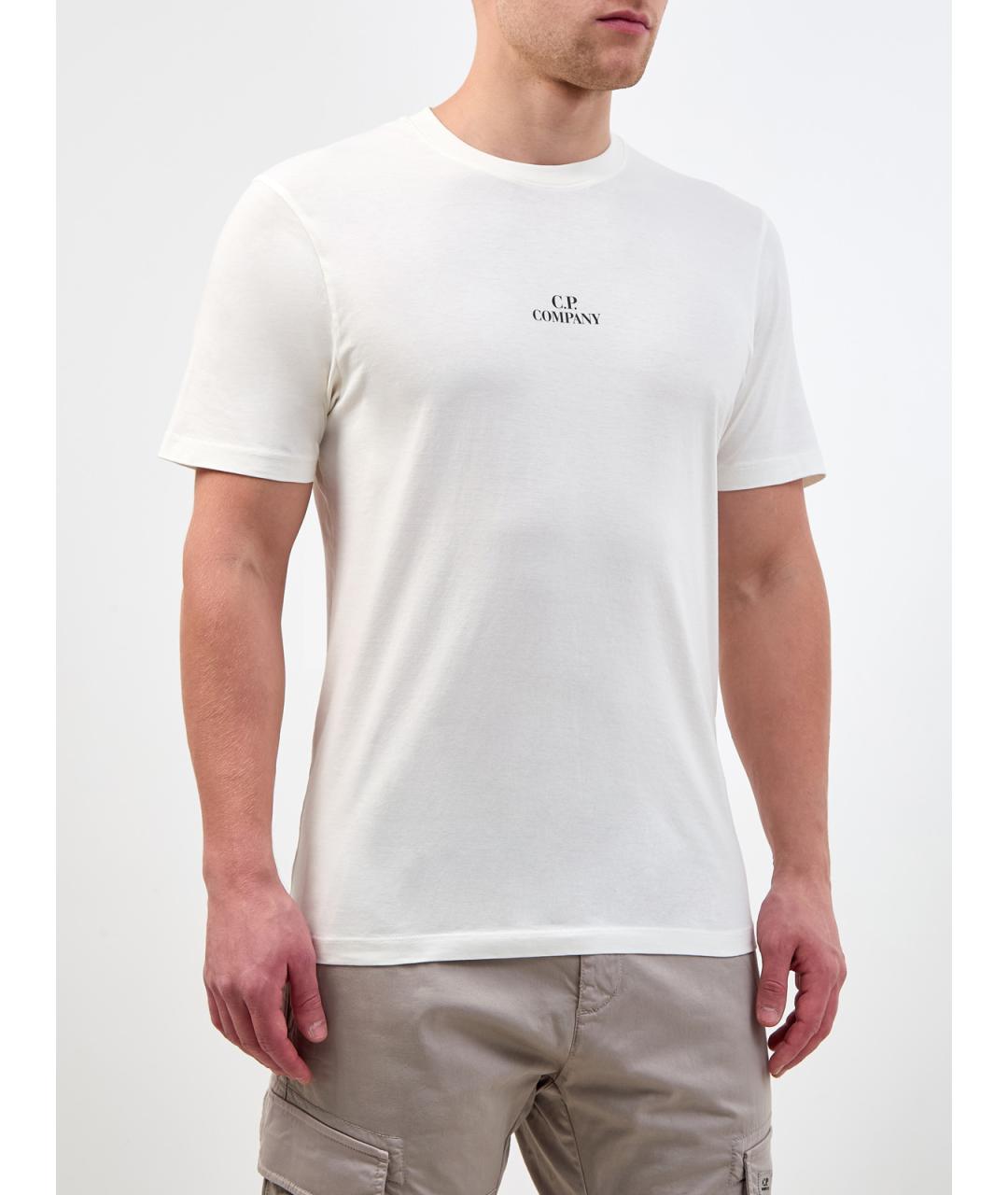 CP COMPANY Белая хлопковая футболка, фото 3