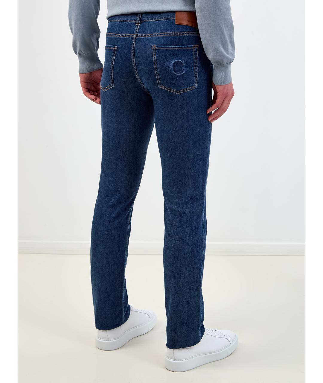 CANALI Синие прямые джинсы, фото 4