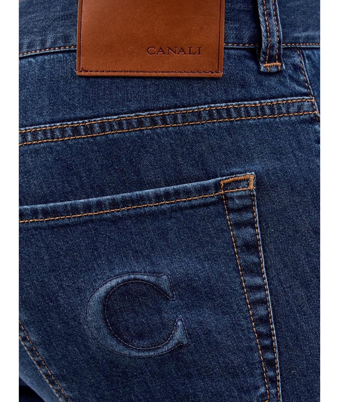 CANALI Синие прямые джинсы, фото 5